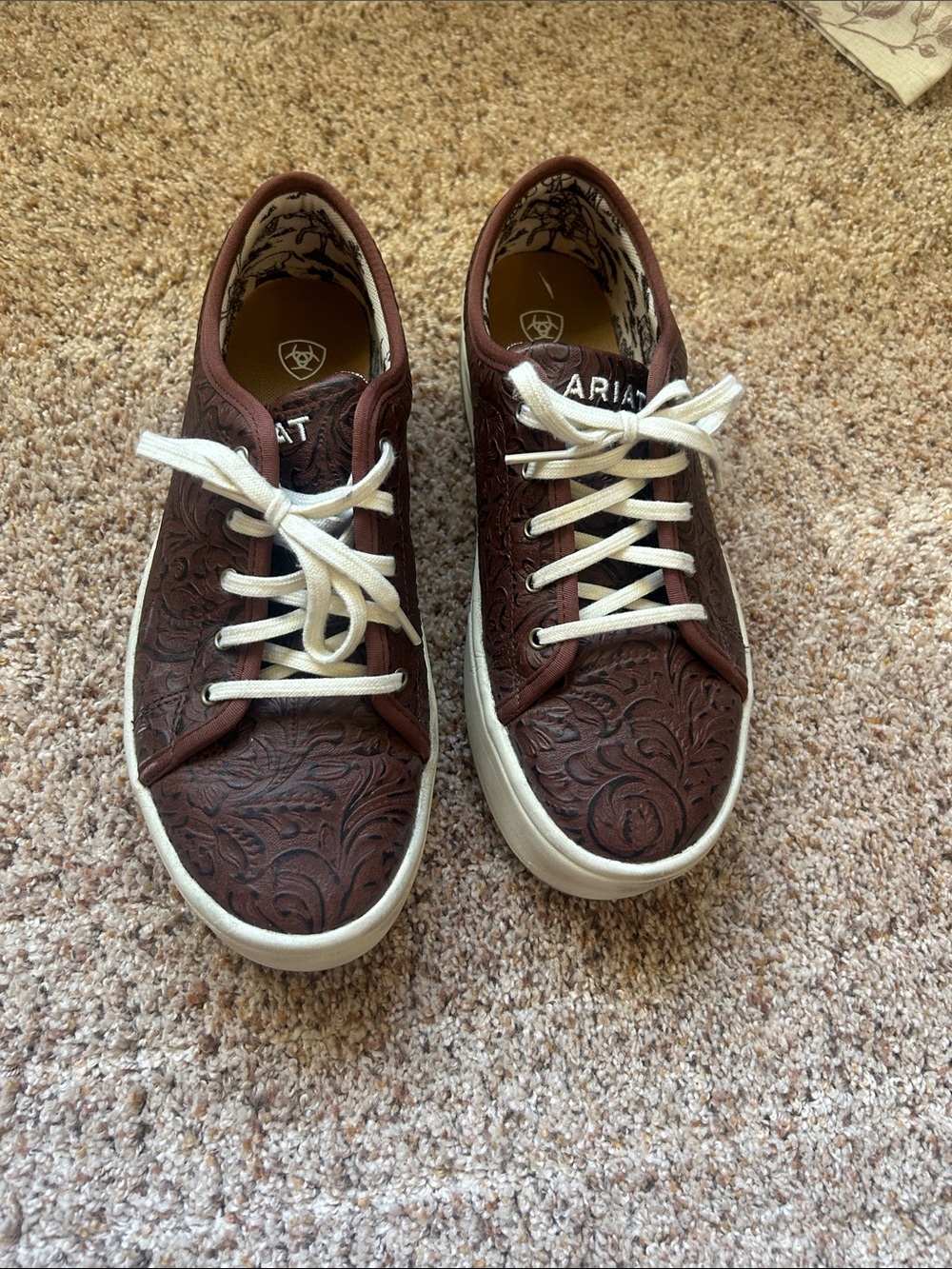 Ariat Women’s Embossed Chocolate Brown Low-Top Sneakers